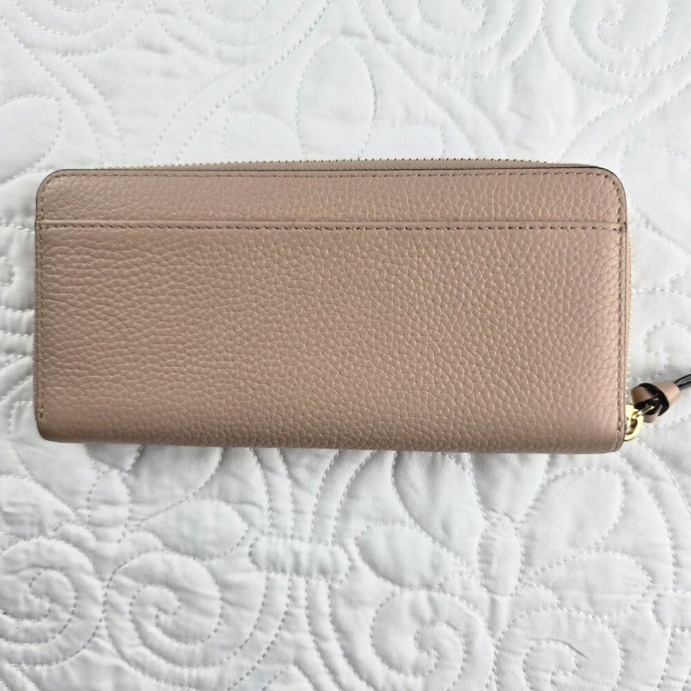 Kate Spade Women's Pink Pebble Leather Continental Zip Wallet - Picture 3 of 6